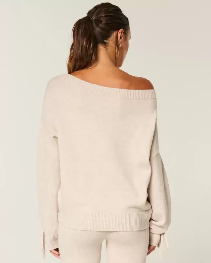 Gilly Hicks Cozy Off-the-Shoulder Bow Sweater