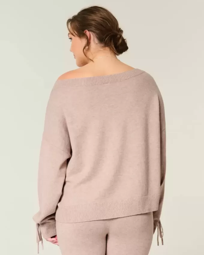 Gilly Hicks Cozy Off-the-Shoulder Bow Sweater