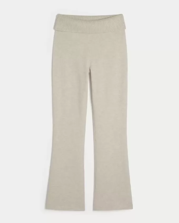 Gilly Hicks Cozy Sweater-Knit Foldover Waist Boot Pants