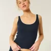 Gilly Hicks Cozy Waffle Lace Trim Tank