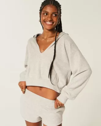 Gilly Hicks Knit V-Neck Hoodie