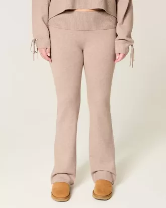 Gilly Hicks Sweater-Knit Foldover Waist Boot Pants