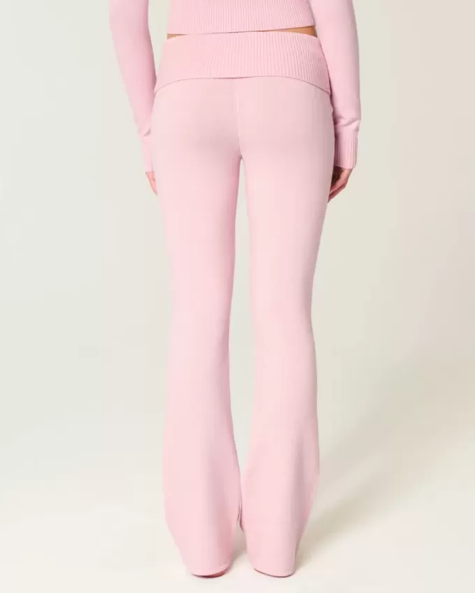 Gilly Hicks Sweater-Knit Foldover Waist Boot Pants