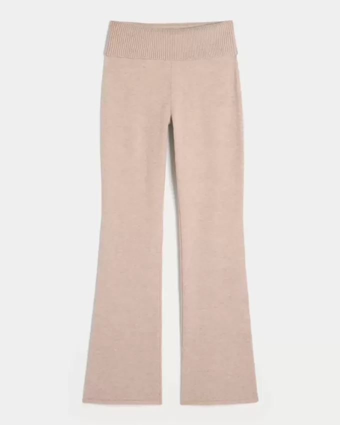 Gilly Hicks Sweater-Knit Foldover Waist Boot Pants