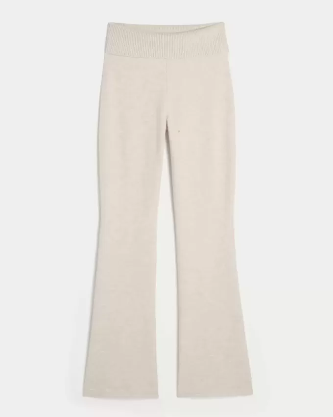 Gilly Hicks Sweater-Knit Foldover Waist Boot Pants