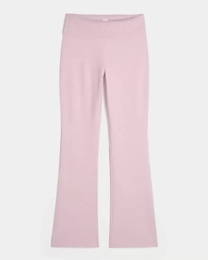 Gilly Hicks Sweater-Knit Foldover Waist Boot Pants