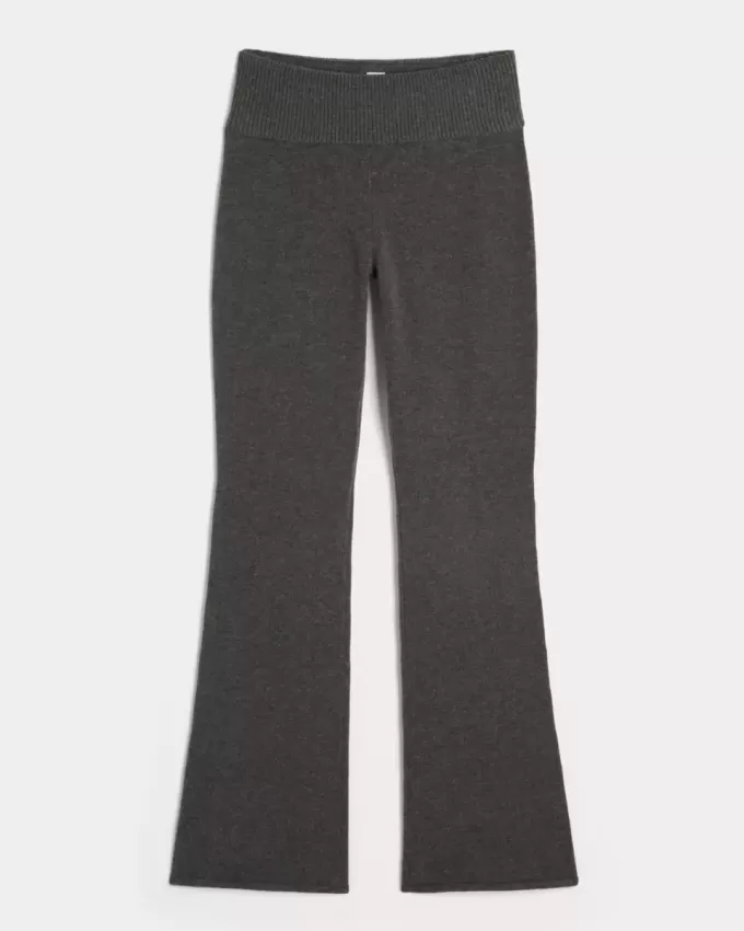 Gilly Hicks Sweater-Knit Foldover Waist Boot Pants