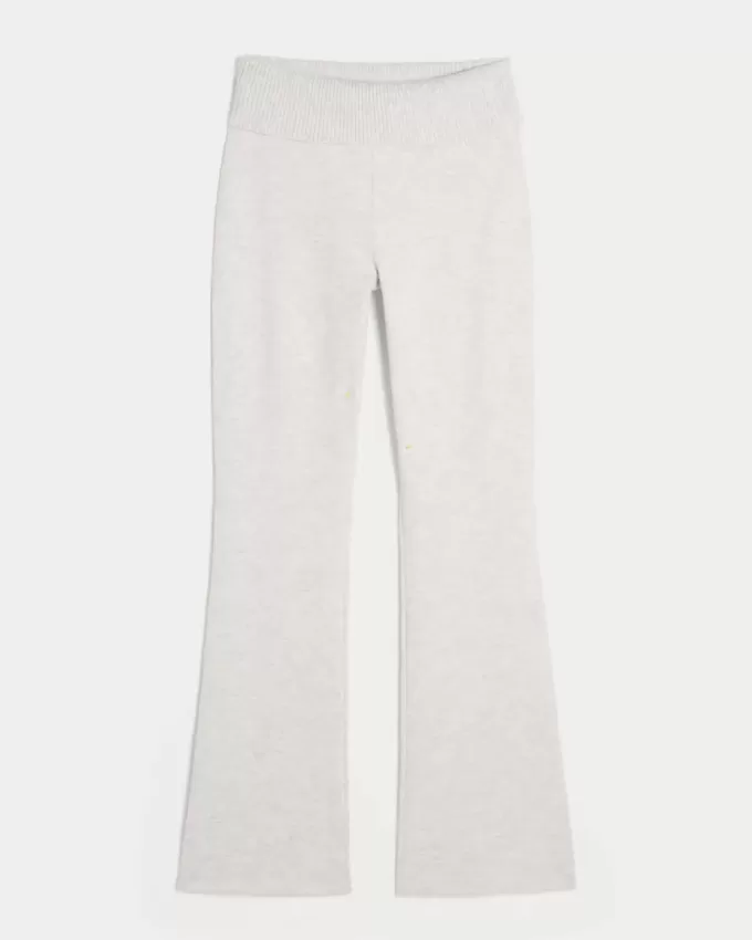 Gilly Hicks Sweater-Knit Foldover Waist Boot Pants