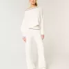 Gilly Hicks Sweater-Knit Foldover Waist Straight Pants