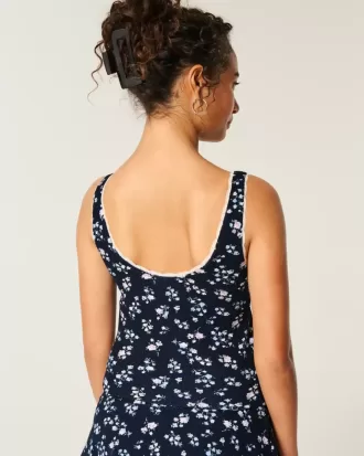Gilly Hicks Waffle Lace Trim Tank