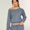 Gilly Hicks Waffle Off-the-Shoulder Top