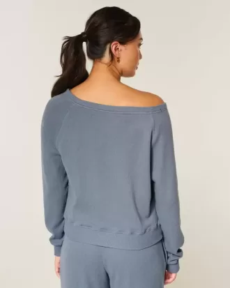 Gilly Hicks Waffle Off-the-Shoulder Top