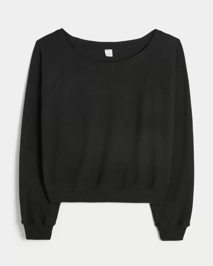 Gilly Hicks Waffle Off-the-Shoulder Top