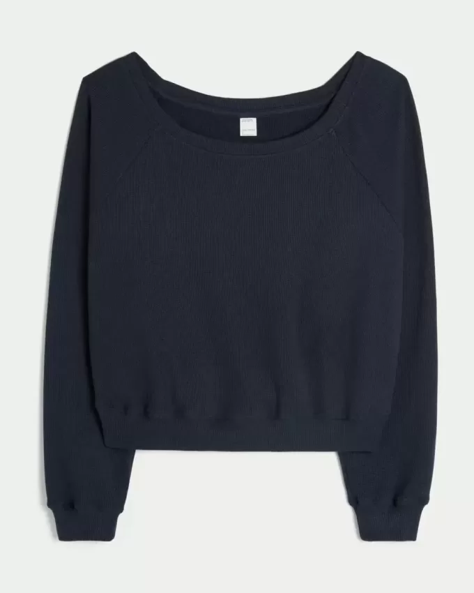 Gilly Hicks Waffle Off-the-Shoulder Top