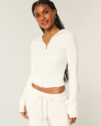 Gilly Hicks Waffle Zip-Up Hoodie