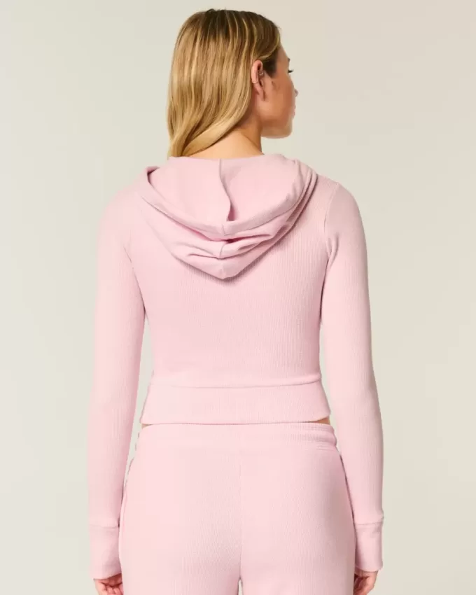 Gilly Hicks Waffle Zip-Up Hoodie