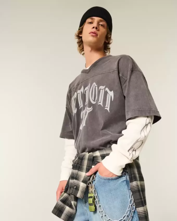 Graffiti Graphic Thermal Crew Shirt