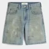 Greased Baggy Jean Shorts