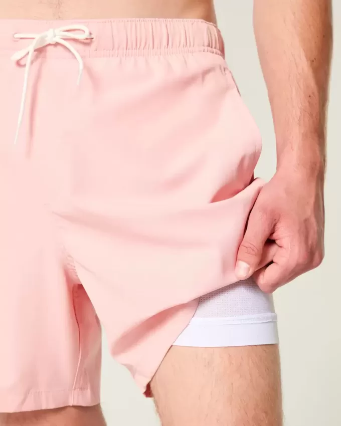 Hawaii Graphic Mid-Thigh Volley Swim Trunks