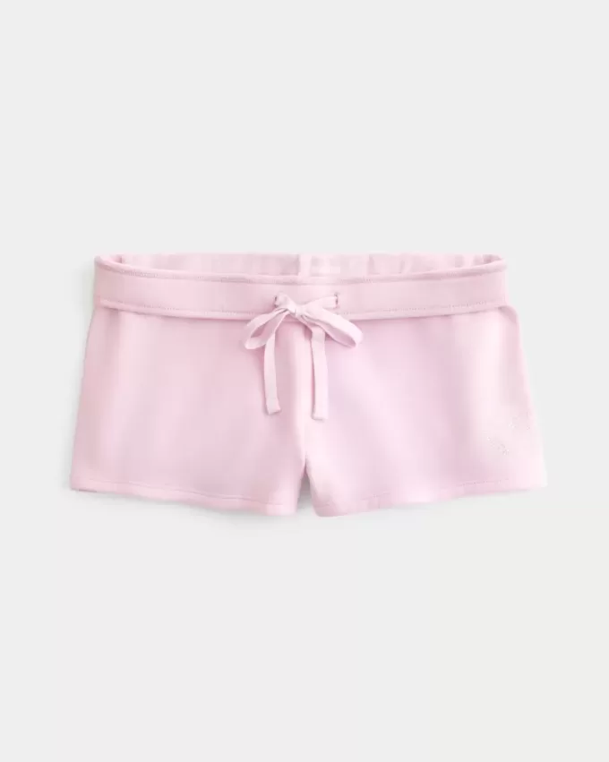 Heart Graphic Fleece Mini Shorts