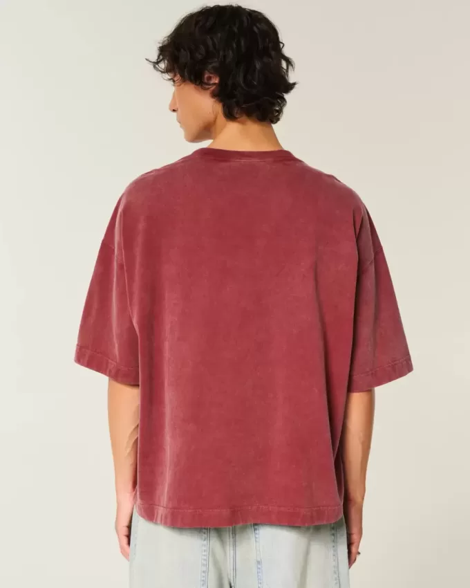 Heavyweight Baggy Crop Varsity Graphic Football Tee