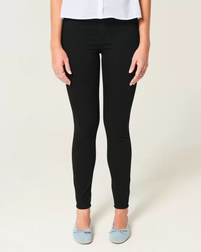 High-Rise Black Jean Leggings