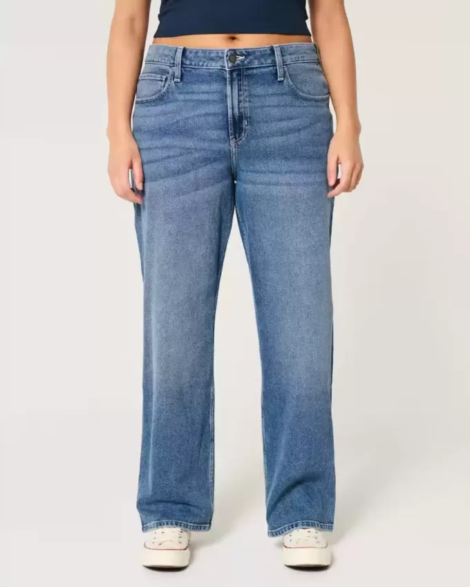 High-Rise Dark Wash Dad Jeans