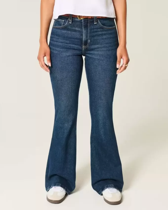 High-Rise Dark Wash Flare Jeans