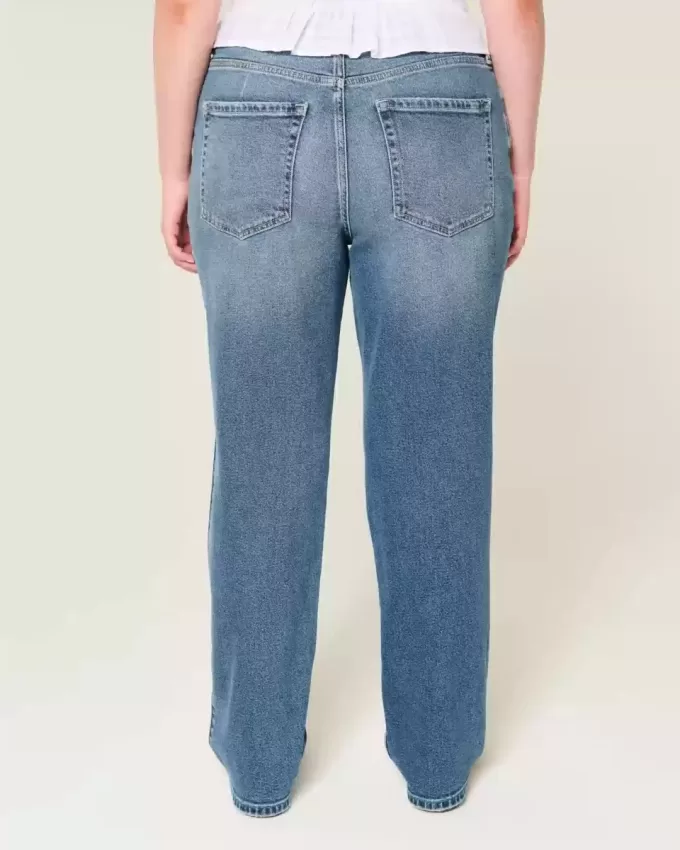 High-Rise Dark Wash Straight Jeans