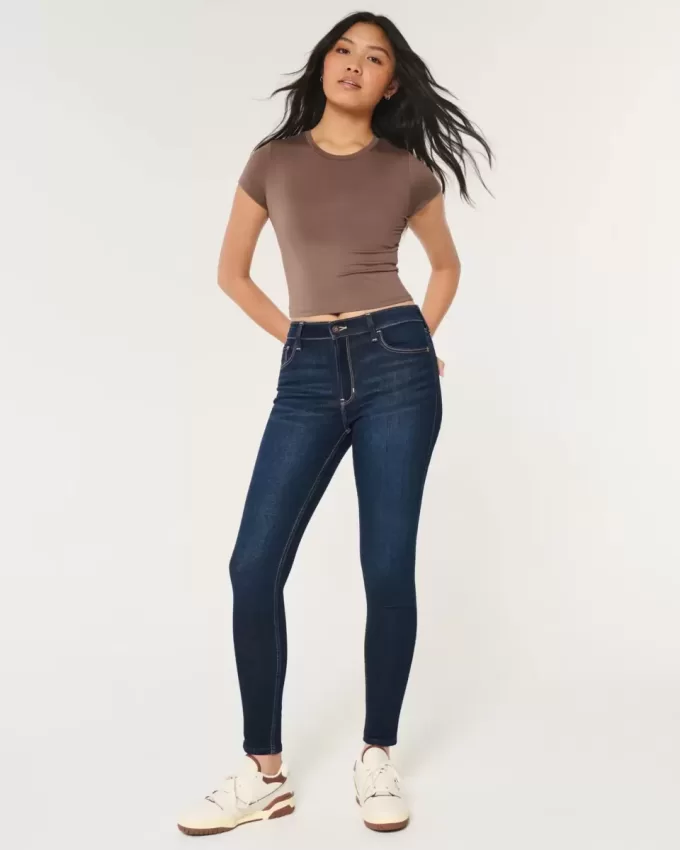 High-Rise Dark Wash Super Skinny Jeans