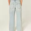 High-Rise Distressed Light Wash Baggy Jeans