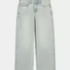 High-Rise Distressed Light Wash Baggy Jeans