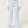 High-Rise Light Wash Baggy Jeans