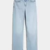 High-Rise Light Wash Dad Jeans