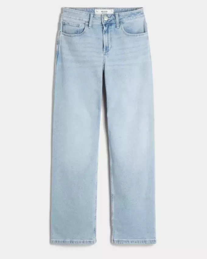 High-Rise Light Wash Dad Jeans