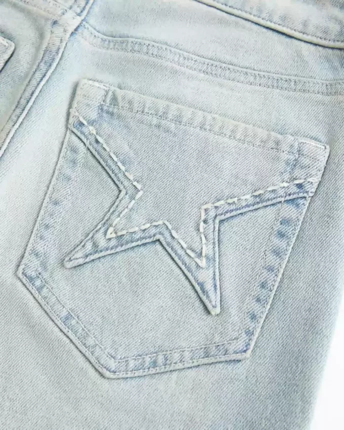 High-Rise Light Wash Star Pocket Flare Jeans