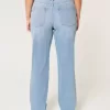 High-Rise Light Wash Straight Jeans