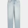 High-Rise Light Wash Straight Jeans