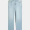 High-Rise Light Wash Straight Jeans
