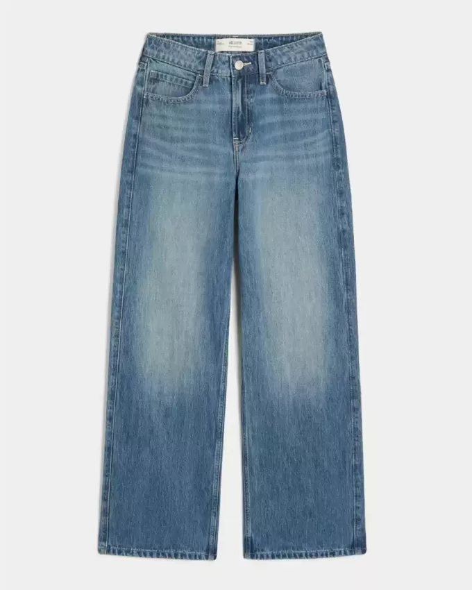 High-Rise Medium Wash Baggy Jeans