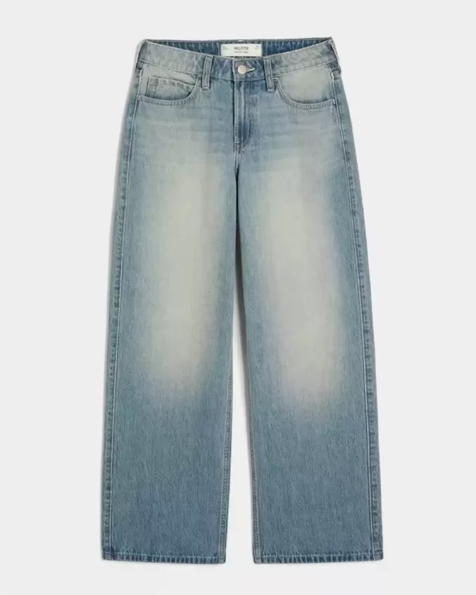 High-Rise Medium Wash Baggy Jeans