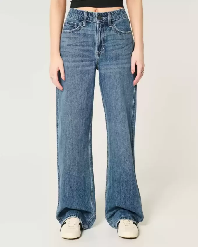 High-Rise Medium Wash Baggy Jeans