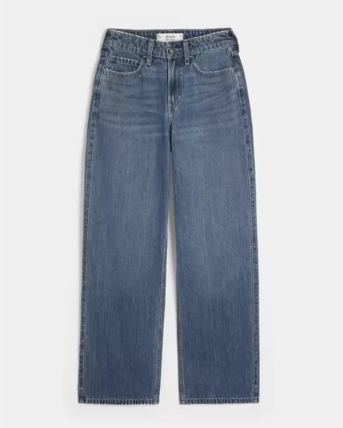 High-Rise Medium Wash Baggy Jeans