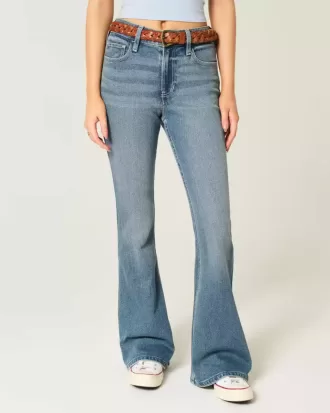 High-Rise Medium Wash Flare Jeans