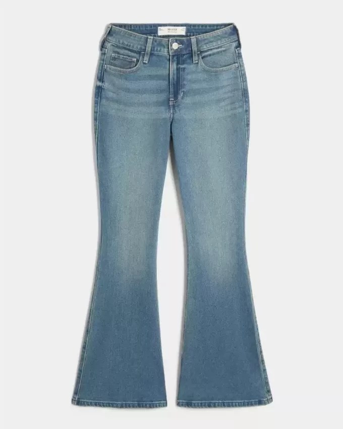 High-Rise Medium Wash Flare Jeans