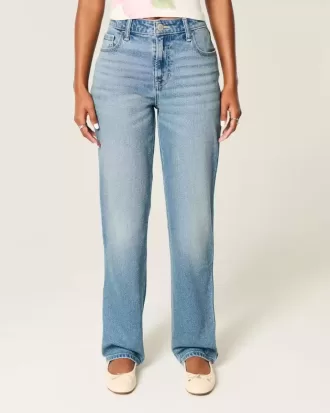 High-Rise Medium Wash Straight Jean