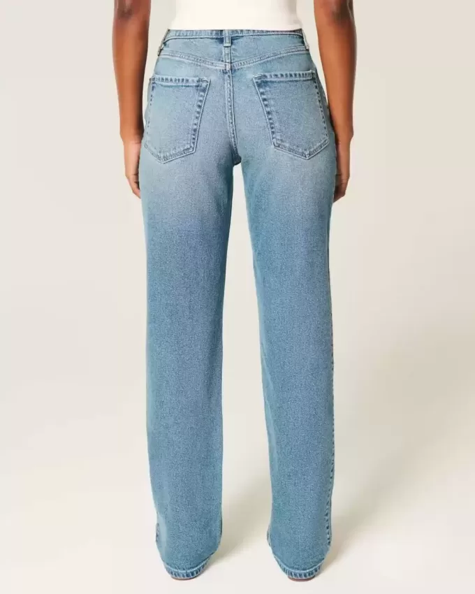 High-Rise Medium Wash Straight Jean
