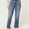 High-Rise Medium Wash Straight Jeans