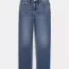 High-Rise Medium Wash Straight Jeans