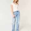 High-Rise Ripped Medium Wash Dad Jeans